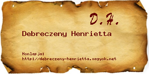 Debreczeny Henrietta névjegykártya