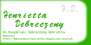 henrietta debreczeny business card